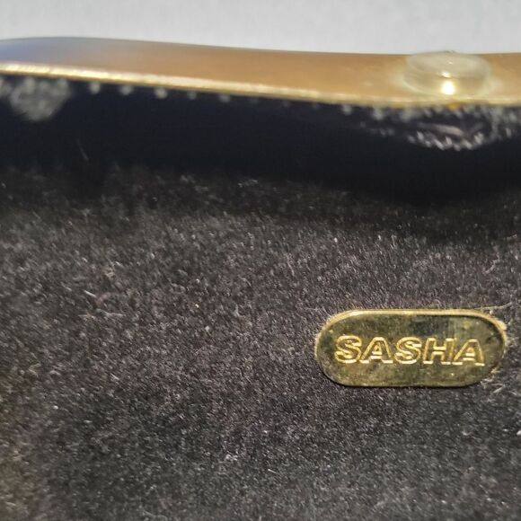 Evening purse silver metal rhinestones Sasha clutch shoulder bag Hard Sided - Picture 3 of 9